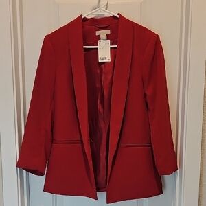 H&M Red Blazer NWT 3/4 Sleeve